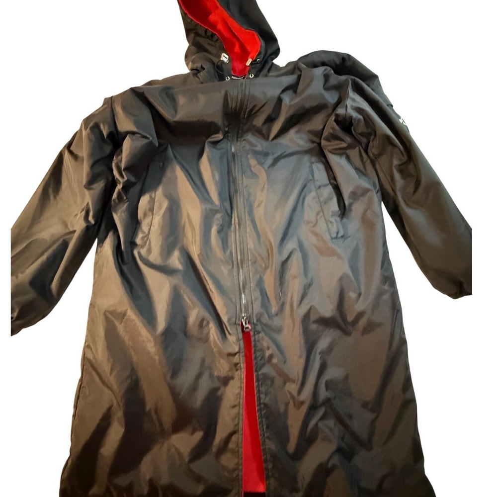 Adoretex Swim Parka Black Red Fleece Lined Hooded Jacket Adult Medium RN123489